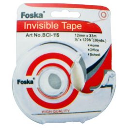 CINTA ADHESIVA INVISIBLE .TRANSPARENTE CON DISPENSADOR BCI-10S 18MMX33MT