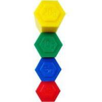 PESOS PLASTICOS HEXAGONALES 54PCS. G960 (48)