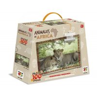 PUZZLE 100 PIEZAS ANIMALES DE AFRICA - LEONES