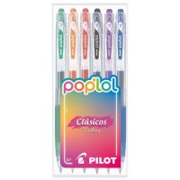 Set Lapiz Gel POPLOL 0.7 Clasicos 6u PILOT