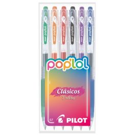 SET LAPIZ GEL POPLOL 0.7 CLASICOS 6U PILOT