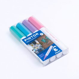 SET PINTOR FINO 4 ROSADO METALIZADO, VIOLETA METALIZADO, AZUL METALIZADO, VERDE METALIZADO