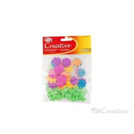 FLOR GOMA EVA ADHESIVA GLITTER 58PZS (034) CREATIVE