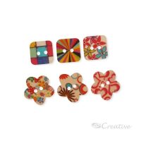 BOTON MADERA PINTADA 30U SURTIDO (019) CREATIVE