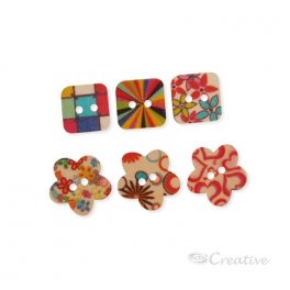 BOTON MADERA PINTADA 30U SURTIDO (019) CREATIVE