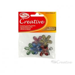 CUENTA PLASTICA FLOR 6U SURTIDO (036) CREATIVE
