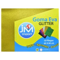 GOMA EVA GLITTER PLIEGO 10 U. H032 DORADA 45*60(10