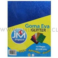 GOMA EVA GLITTER PLIEGO 10 U. H007 AZUL 45*60 (10)