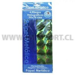 PAPEL HOLO. DISP. 50X76CM 4PL. VERDE-AZUL (12-144)
