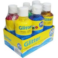 PINTURA GLITTER SET 6 POTES 250ML C/U (1-6)