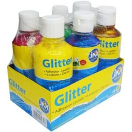 PINTURA GLITTER SET 6 POTES 250ML C/U (1-6)