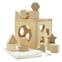 CUBO DE ENCAJE MADERA NATURAL 16 PCS