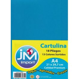 CARTULINA SURT.18 LAMINAS A-4 / 13 COL(1-100)