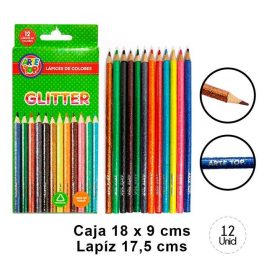 SET 12 LAPICES DE COLORES GLITTER