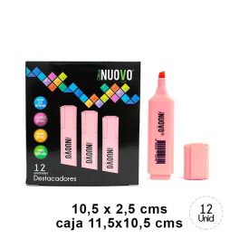 DESTACADOR PASTEL ROSADO 12U