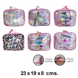 BOLSA COLACION IRIDESCENTE ROSADO DISENO MIX