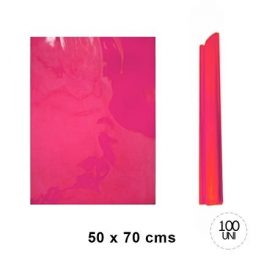 PAPEL CELOFAN 50X70CM X100UN FUXIA
