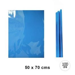 PAPEL CELOFAN 50X70CM X100UN CELESTE