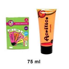 PINTURA ACRILICA 75 ML NEON NARANJA