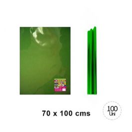 PAPEL CELOFAN 50X70CM X100UN VERDE