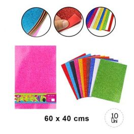 PLIEGO EVA GLITTER 40X60CM COLORES SURTIDOS