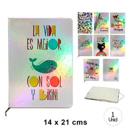 LIBRETA A5 IRIDESCENTE DISENO 100HJSNUOVO