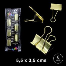 SET APRETADOR 5,5 X 3,5CM GOLDEN X6PCS