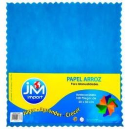 PAPEL ARROZ 100UN.50X50CM COLOR CELESTE (20)