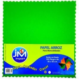 PAPEL ARROZ 100UN.50X50CM COLOR VERDE MANZ. (20)