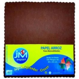 PAPEL ARROZ 100UN.50X50CM COLOR CAFE (20)