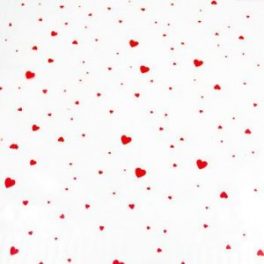 FILM 30 MICRONES 70x100 CMS.DISEnO CORAZONES ROJO