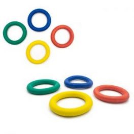 SET DE 4 ANILLOS DE GOMA 18 CM DIF. COLORES(60)