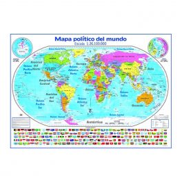PLANISFERIO MAPA POLITICO DEL MUNDO, ESCALA 1:26.100.000