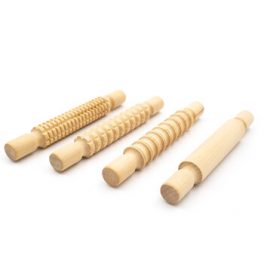 RODILLOS DE MADERA 4 PZAS DIFERENTES TEXTURAS