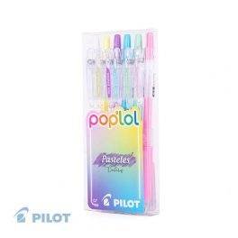 SET LAPIZ GEL POPLOL 0.7 PASTELES 6U PILOT