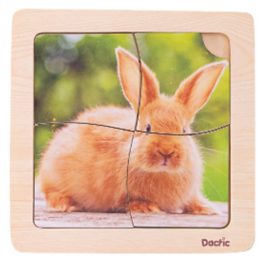 PUZZLE IMAGEN CONEJO MADERA (054) DACTIC