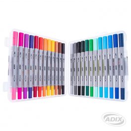 BRUSH PEN/FINELINER 24 COLORES ADIX