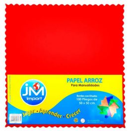 PAPEL ARROZ 100UN. 50X50CM COLOR ROJO ( 20 )