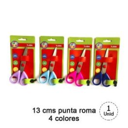 TIJERA ESCOLAR 13 CM PUNTA ROMA BICOLOR