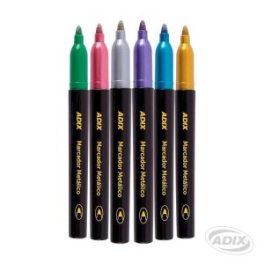 MARCADOR 6 COLORES METALICO (048) ADIX