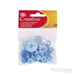 BOTON PLASTICO SURTIDO CELESTE 25G (011) CREATIVE