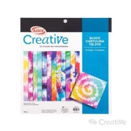 CARTULINA 12 DISENOS TIE DYE 24U 180G (043) CREATIVE