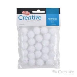 POMPON GLITTER BLANCO 25U (011) CREATIVE