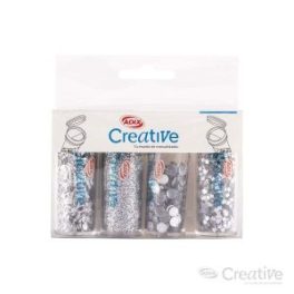 SET CONFETI/GLITTER PLATA 4U (021) CREATIVE