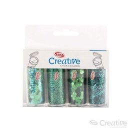 SET CONFETI/GLITTER VERDE 4U (023) CREATIVE