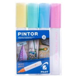 SET PINTOR MEDIO 4 AMARILLO PASTEL, VERDE PASTEL, AZUL PASTEL, ROSADO PASTEL