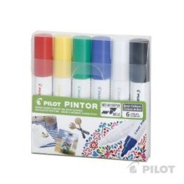 SET PINTOR MEDIO 6U B+R+L+G+Y+W PILOT