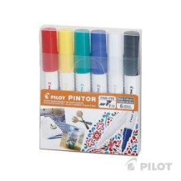 SET PINTOR FINO 6U B+R+L+G+Y+W PILOT