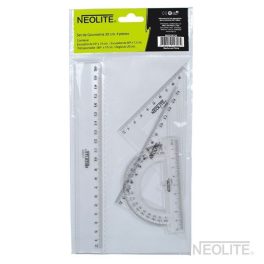 SET GEOMETRIA TRANSPARENTE 30CM 4PZS (002) NEOLITE