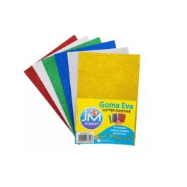 GOMA EVA AUTOADHESIVA GLITTER 20x30 SET 6 UN.(200)